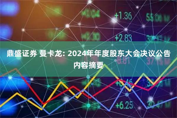 鼎盛证券 曼卡龙: 2024年年度股东大会决议公告内容摘要