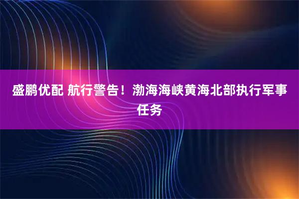 盛鹏优配 航行警告！渤海海峡黄海北部执行军事任务